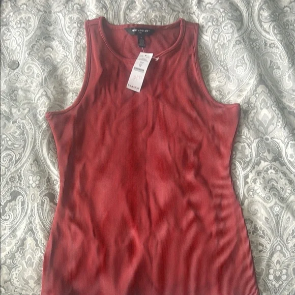 WHBM NWT Women's Rust Ribbed Tank Top - Picture 6 of 7
